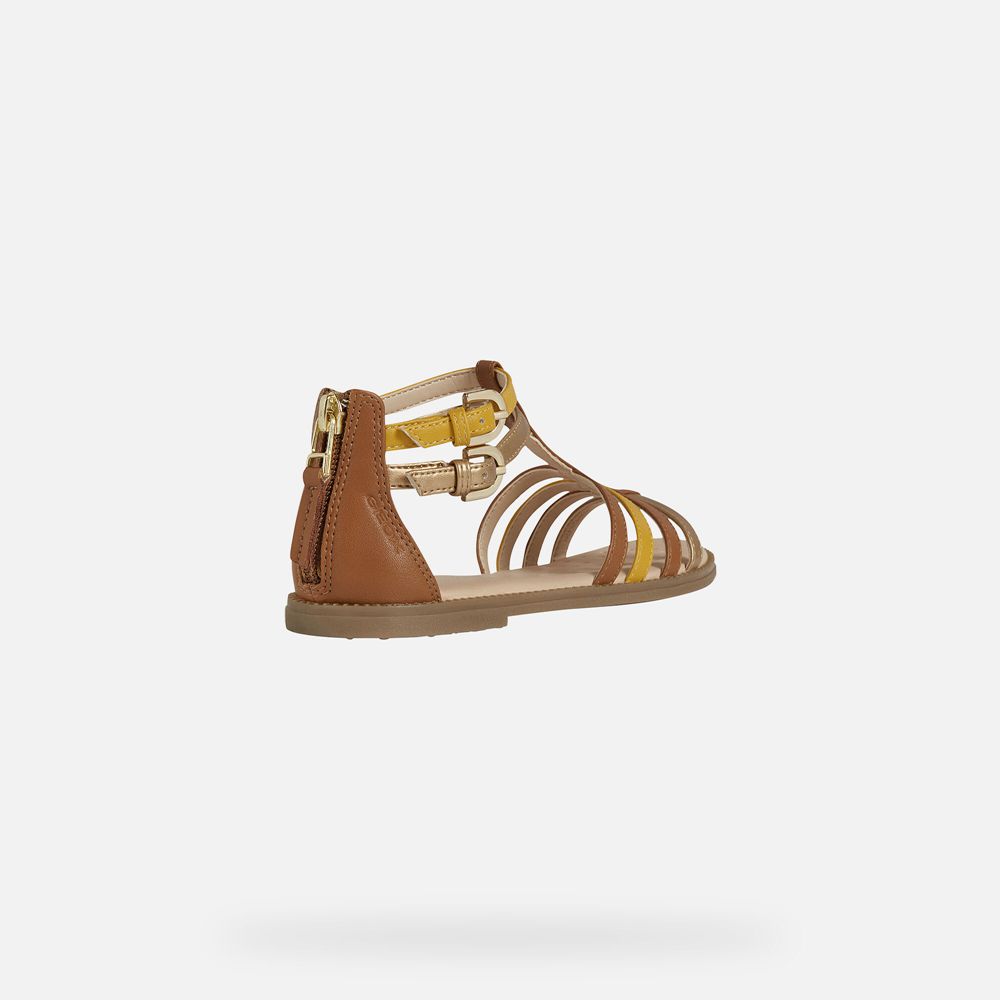 Geox Sandals Brown Karly - Geox Girls Shoes - HEBLAK365